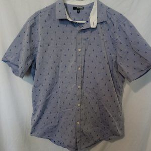 Murano XL Slim Fit Nautical Men's Short Sleeve Button Up Shirt